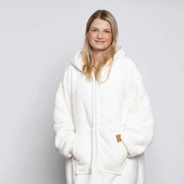 Antonio Kuschel-Hoodie mit Zipper ONESIZE creme