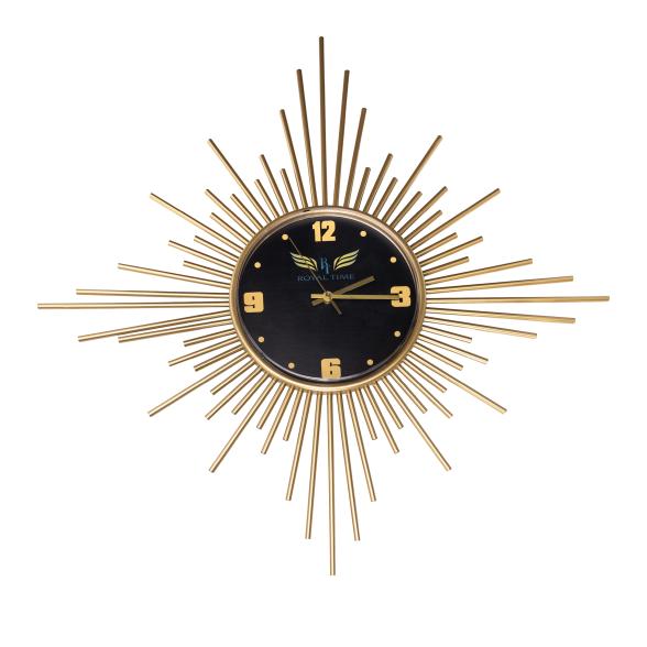 Royal Time Design-Wanduhr gold-schwarz, Quarzwerk