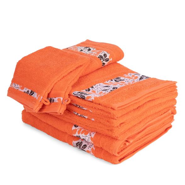 Frottierset Blätter 10tlg orange