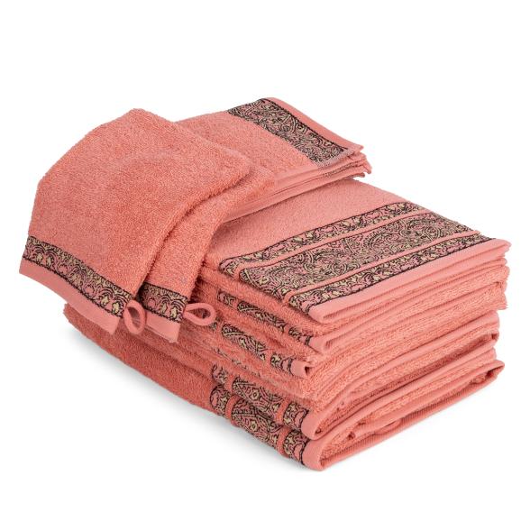 Frottierset 10tlg. Koralle Ornament