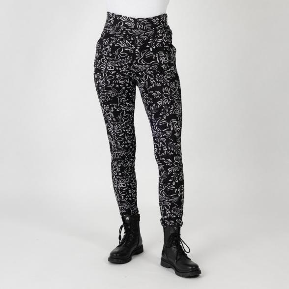 4069315129604 - FASHION NEWS Thermo-Fleece-Leggings schwarz weiß