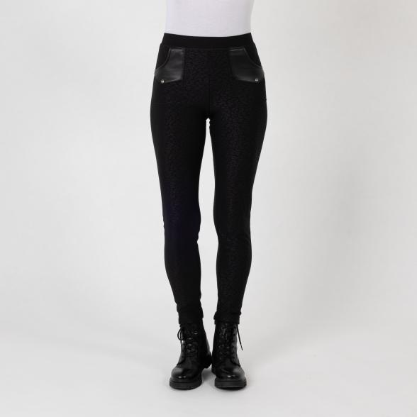 4069315130174 - FASHION NEWS Thermo-Fleece-Leggings schwarz