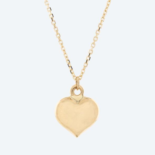 Anhänger Herz + Kette 585 Gelbgold, ca. 45 cm