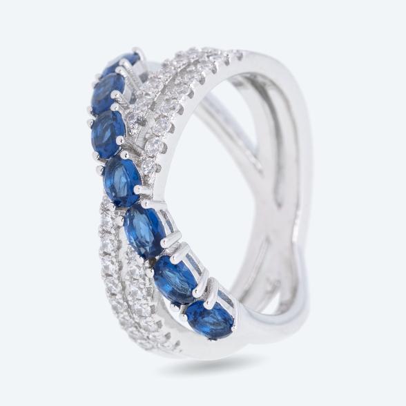 Ring 925 Sterling Silber rhodiniert Zirkonia