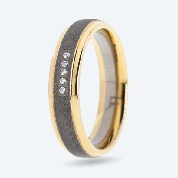 4069315083630 - Ring Titan bicolor mit Zirkonia
