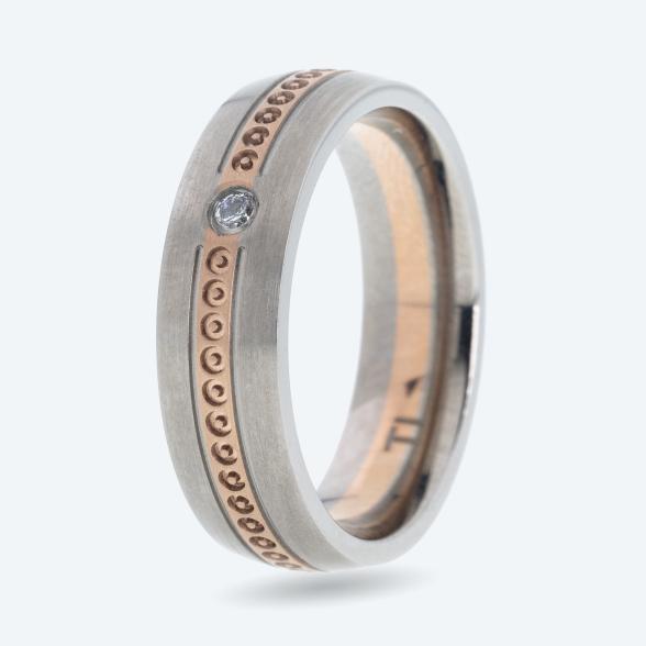 Ring Titan bicolor Zirkonia