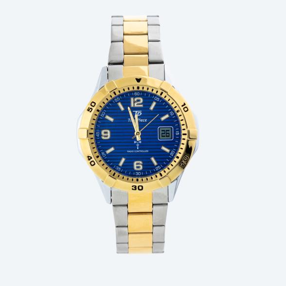 Time Piece Herren-Funkuhr bicolor, blau