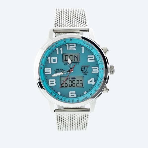 ETT Herren-Funkuhr World Timer silber-eisblau