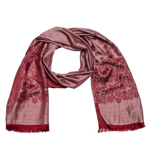 Damenschal 100% Seide bordeaux