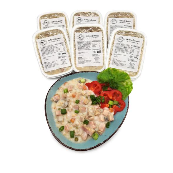 Hühnerfrikassee mit Reis 6er