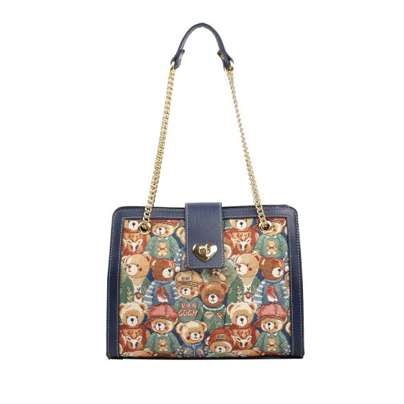 Thumbnail - Henney Bear Handtasche blau/multicolor