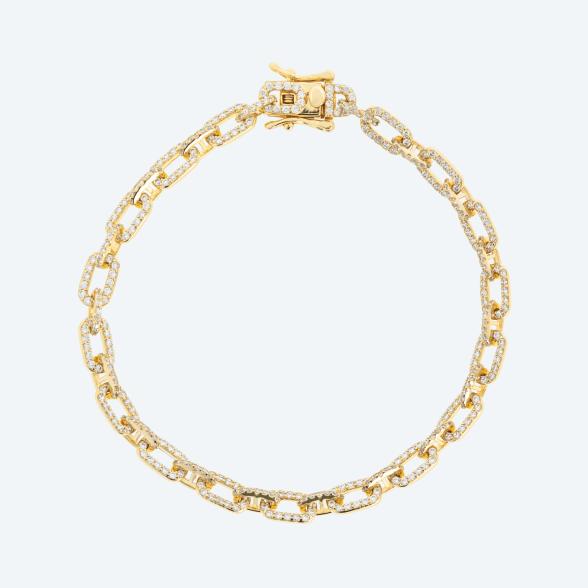 Armband 925 Sterling Silber vergoldet Zirkonia