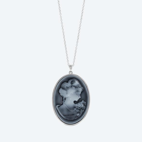Anhänger Kamee Resin Portrait mit Kette 925