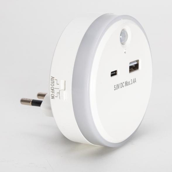 Nachtlicht mit USB-A + C