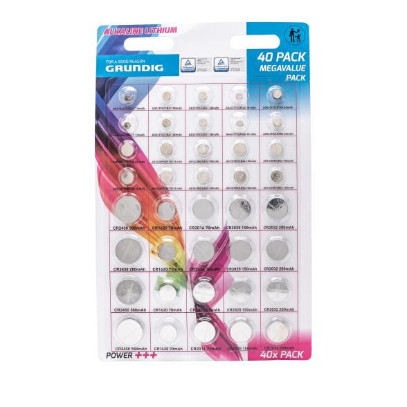 Grundig Knopfzellen Mega Set 40pcs.