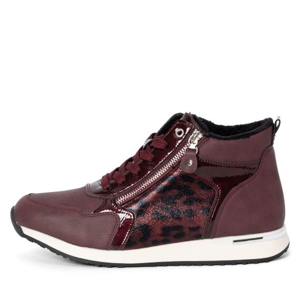 TOPWAY COMFORT Damen-Hochschnürer burgundy
