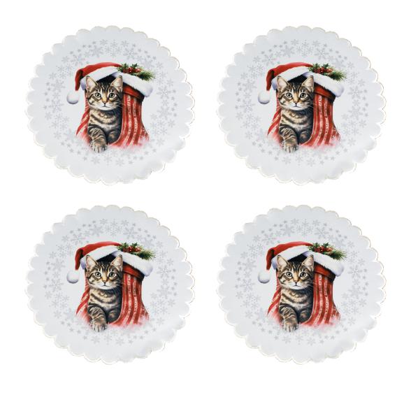 Tischdeckchen Katze 4er Set 39cm