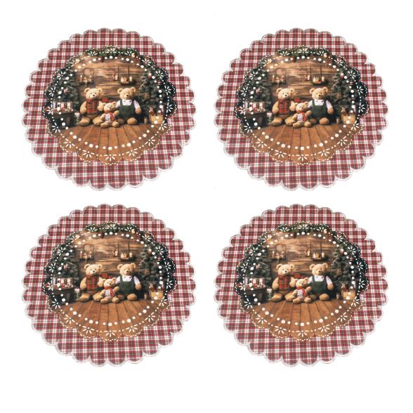 Tischdeckchen Bärchen 4er Set 39cm