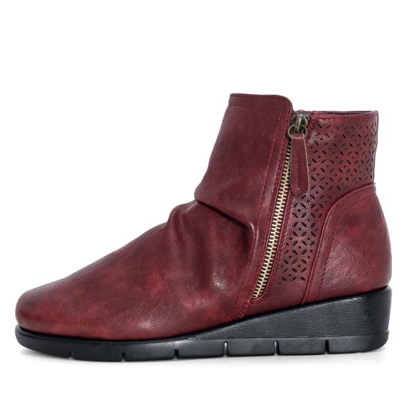 Chiara Gradi Damenstiefelette Burgunderrot