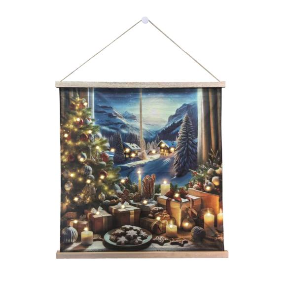 LED Wandbild Weihnachtsidylle 75x75cm