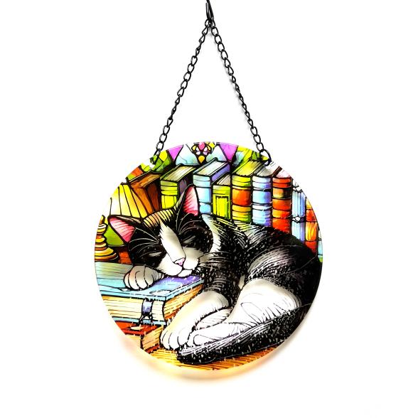 Fensterbild Schlafende Katze 25cm