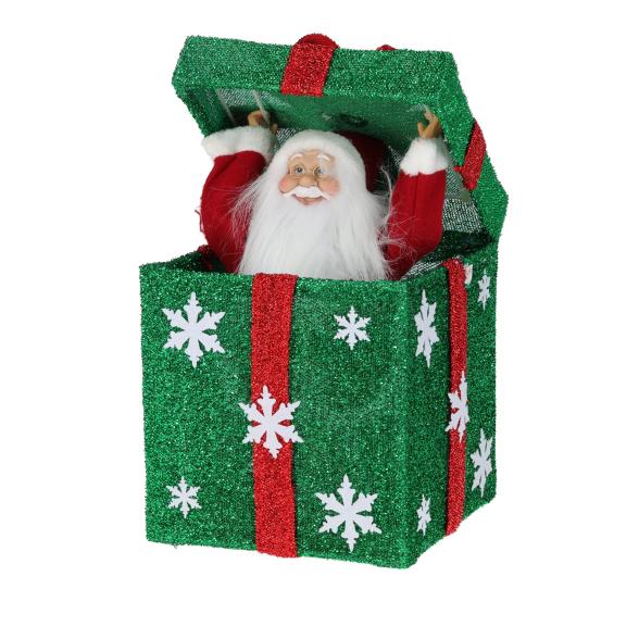 Weihnachtsmann im Geschenk 31cm