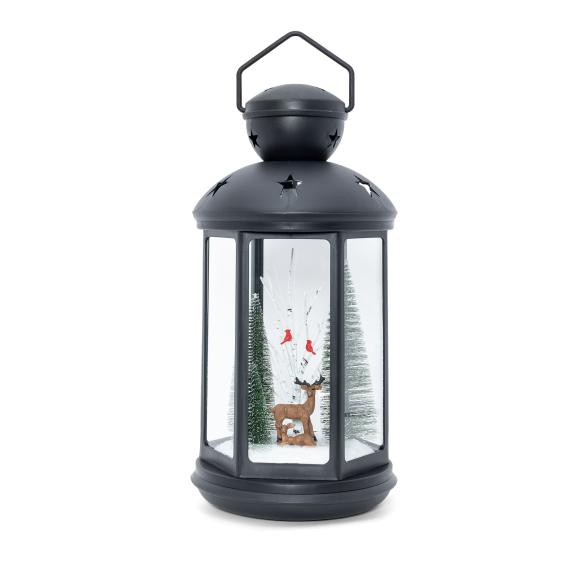 Laterne mit Weihnachtsszene 43cm