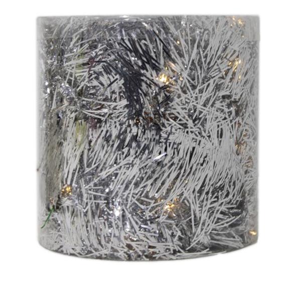 Lichterkette Lametta beleuchtet silber 10m