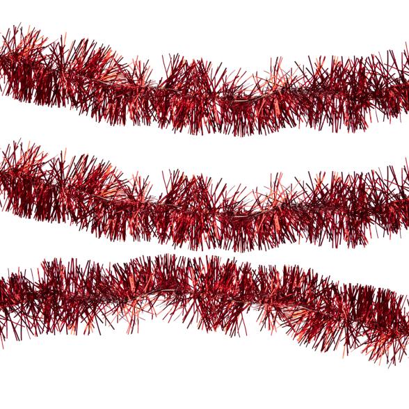 Lichterkette Lametta beleuchtet rot 10m