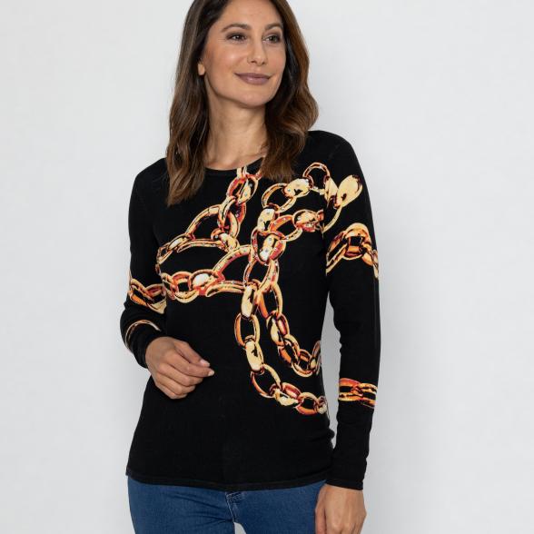 MILANO Design Pullover schwarz/ gold
