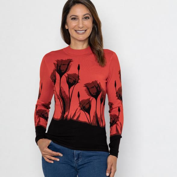 MILANO Design Pullover schwarz/hellrot