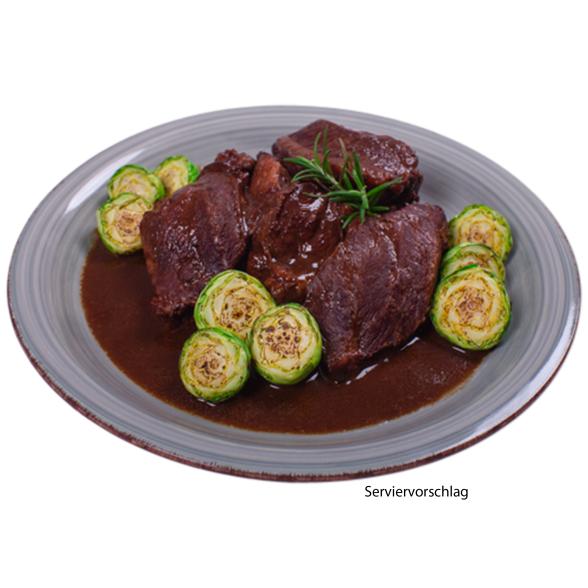 Ochsenwangerl vom Simmertaler Rind in Soße