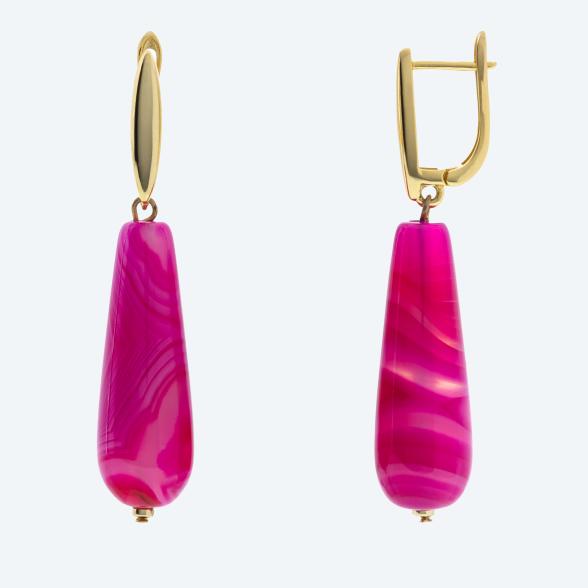 Ohrhänger 925 verg. Achat pink