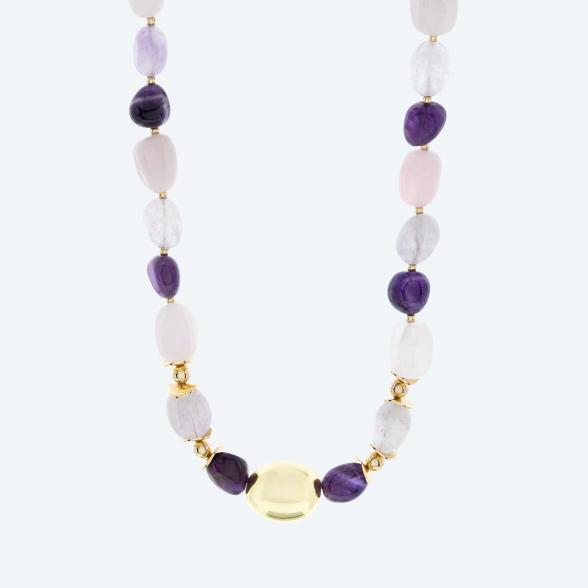 Collier Amethyst, Rosenquarz