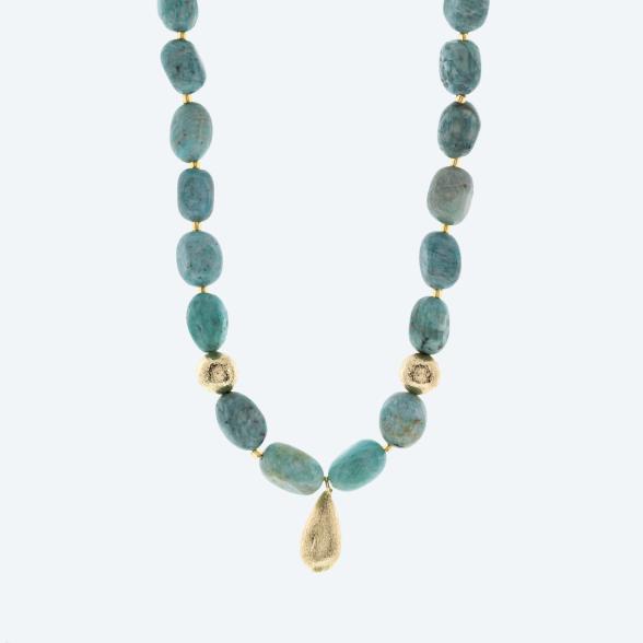 Collier Amazonit ca. 250 ct.