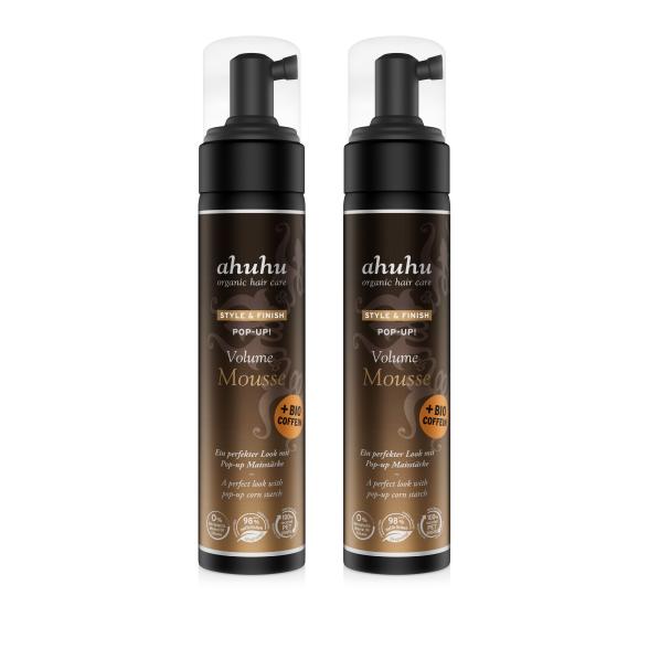 AHUHU POP UP! Volume Mousse +Bio-Coffein Duo 2x300