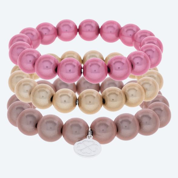 SET: 3 x Lucky Pearl Armband pastell