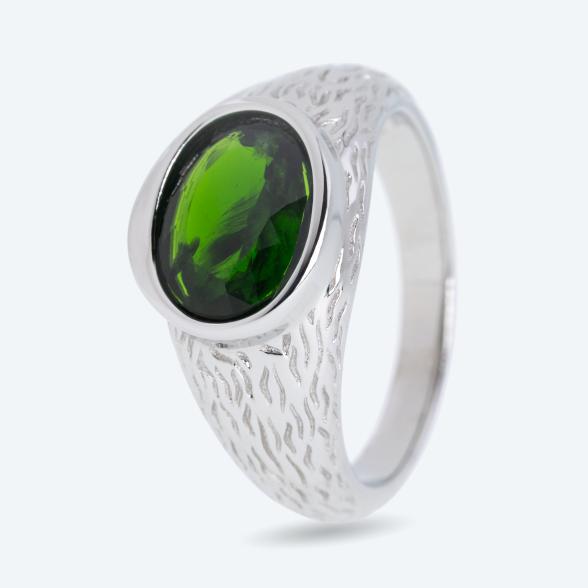 Ring 925 St. Silber rhodiniert Chromdiopsid