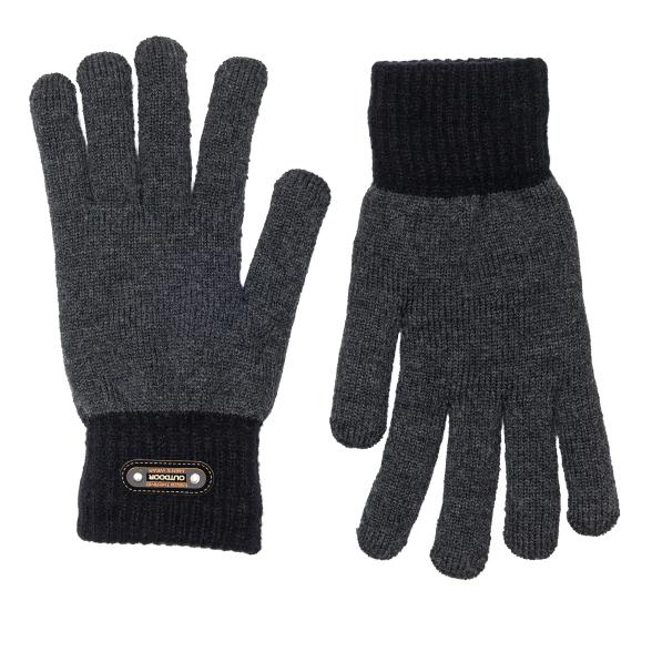 Herrenhandschuhe grau/schwarz