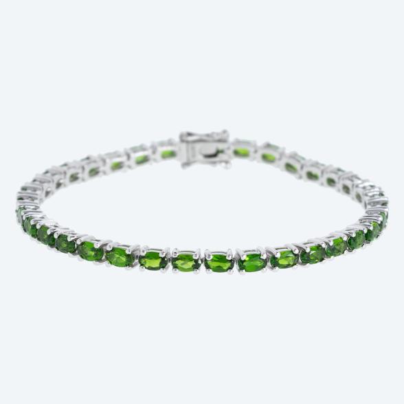 Armband 925 St. Silber rhodiniert Chromdiopsid