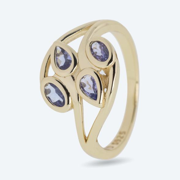 Ring 925 St. Silber vergoldet Tansanit