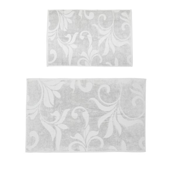 4004406406523 - Badteppich  2er-Set grau Rankenmuster