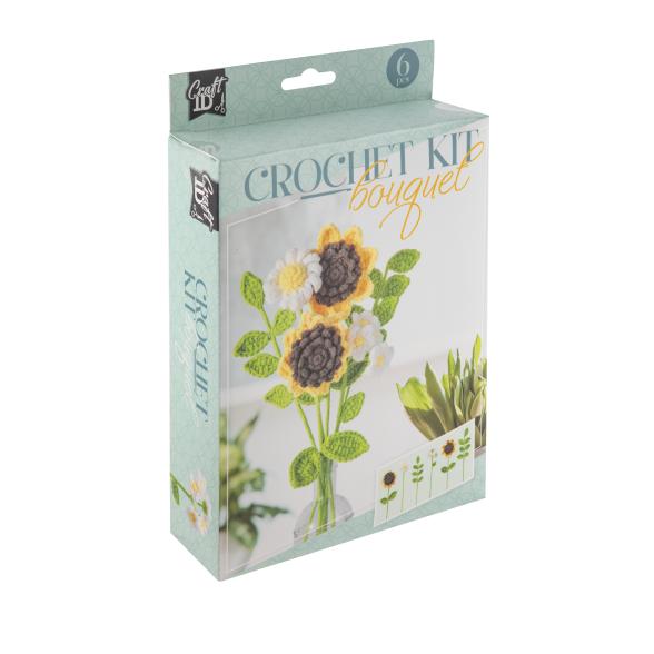 Crochet kit Flower Bouquet - Yellow - 6 pcs