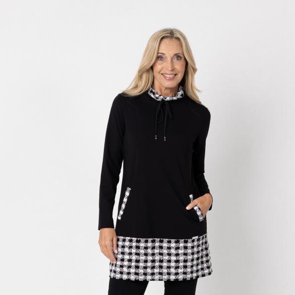 VANESSA STYLE Damen-Longshirt mit Stehkragen