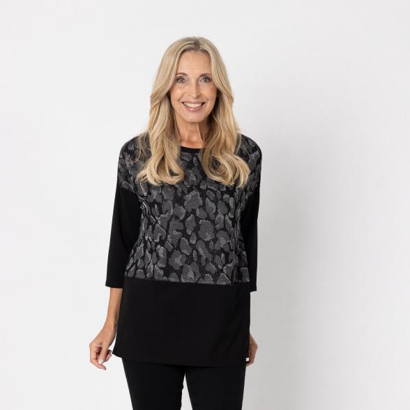 VANESSA STYLE Damen-Shirt schwarz/ grau