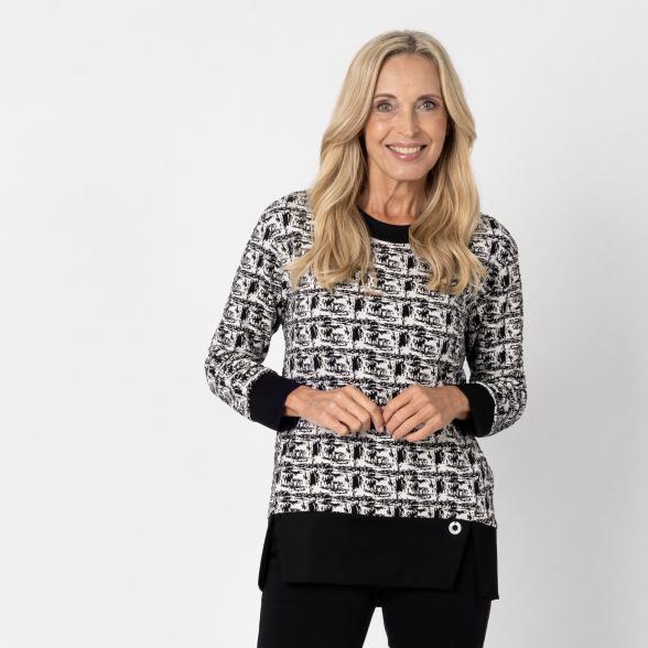 VANESSA STYLE Damen-Shirt schwarz/ weiß
