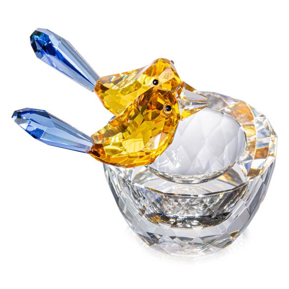 Crystal Dreams Vogelpärchen gelb blau