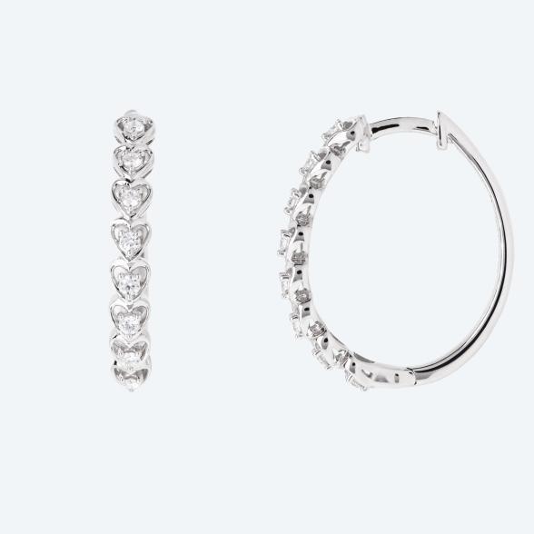 LG Creolen 925 St. Silber rhodiniert Brillanten