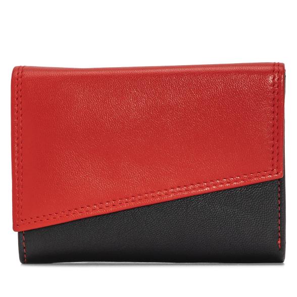 TESORO Lederbörse schwarz/rot