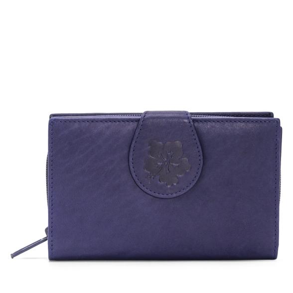 TESORO Lederbörse Hibiskus lila